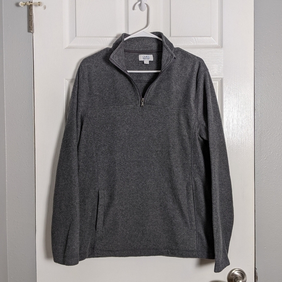 Men's Croft & Barrow Classic Quarter Zip Grey Pullover Fleece Sweater Size S‎ - Picture 1 of 6